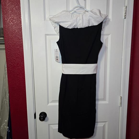NWT Nue By Shani Shapewear Ruffle Collar Cocktail Dress Size 12 - Picture 5 of 7